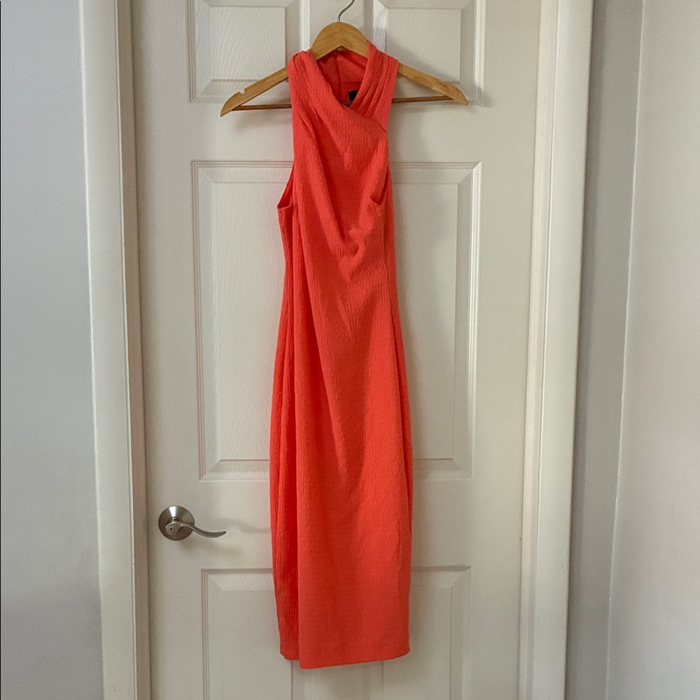 Rachel Vibrant Orange Midi Dress